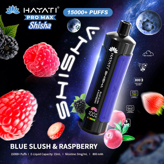 Hayati Shisha 15000 -   Blue Slush & Raspberry