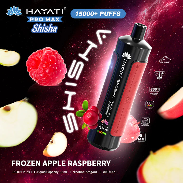 Buy Hayati Shisha 15000 - Frozen Apple Raspberry - Crystal Bling Vape