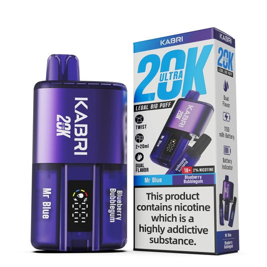 Buy Kabri 20k Ultra Vape - Mr Blue/Blueberry Bubblegum - Crystal Bling Vape