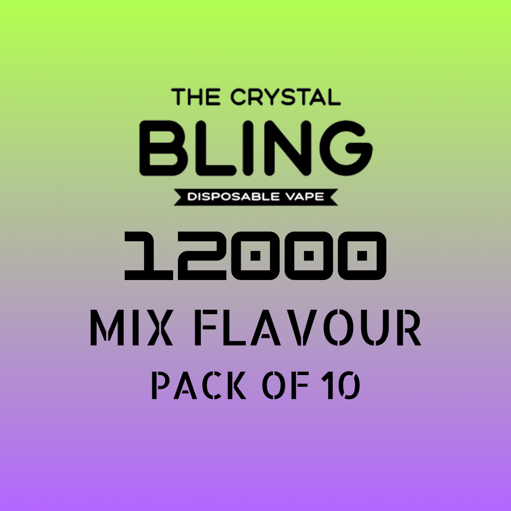 The Crystal Bling 12000 - Mixed Flavours Box of 10 Vapes