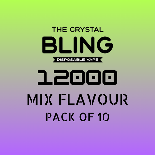 The Crystal Bling 12000 - Mixed Flavours Box of 10 Vapes