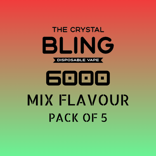 The Crystal Bling 6000 - Mixed Flavours Box of 5 Vapes